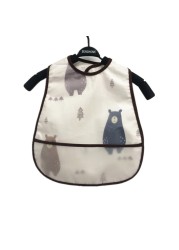 Baby Sleeves Waterproof Bib Cartoon Pattern Lunch Feeding Scarf Soft Cotton Baby Bibs EVA Layer Adjustable Saliva Cloth