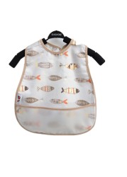 Baby Sleeves Waterproof Bib Cartoon Pattern Lunch Feeding Scarf Soft Cotton Baby Bibs EVA Layer Adjustable Saliva Cloth