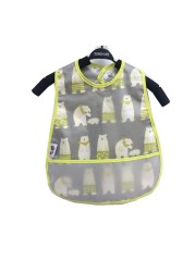 Baby Sleeves Waterproof Bib Cartoon Pattern Lunch Feeding Scarf Soft Cotton Baby Bibs EVA Layer Adjustable Saliva Cloth