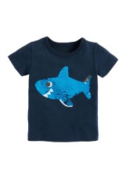 Little maven baby boys summer clothes lovely shark and whale cotton T-shirt baby boy boys kids 2-7 years