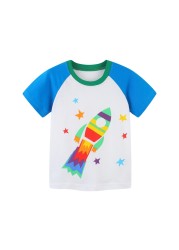 Little maven baby boys summer clothes lovely shark and whale cotton T-shirt baby boy boys kids 2-7 years