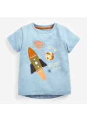 Little maven 2022 baby boys summer clothes kids cotton T-shirt lovely cartoon space fashion tops for children 2-7year