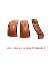 Leather Covers For Mama And Papas Urbo 2 Baby Stroller Bumper Pram Handle Sleeve Armrest Protective Cover Bar Accessories