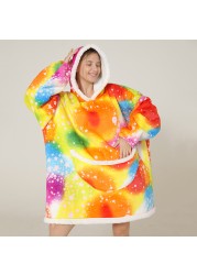 Family Hoodie Oversized Homewear Fleece Warm Sherpa Blanket Girls Thick Sleepwear, If You Need Two Sweatshirt, Please Order Two