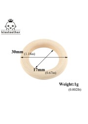 20pcs Wooden Teething Ring Baby Teether 25-98mm DIY Nursing Material Accessories Necklace Making Small Rod Ring