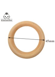 20pcs Wooden Teething Ring Baby Teether 25-98mm DIY Nursing Material Accessories Necklace Making Small Rod Ring