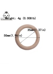 20pcs Wooden Teething Ring Baby Teether 25-98mm DIY Nursing Material Accessories Necklace Making Small Rod Ring