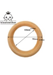 20pcs Wooden Teething Ring Baby Teether 25-98mm DIY Nursing Material Accessories Necklace Making Small Rod Ring