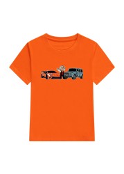 Children's Merch A4 T-shirt Spring Summer Family Clothes Boy Gelik and Lamba Print Fashion T-shirt Girl's Casual Tee Tops