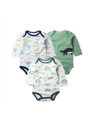 3pcs/lot Newborn Baby Underwear Set 100% Cotton Baby Boys Girls Pajamas Infant Clothes Long Sleeve Underwear Baby Clothes