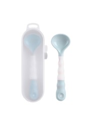 B2EB Baby Bendable Spoon Silicone Toddlers Feeding Training Spoon Tableware BPA Free Self Feeding Learning Spoon for Babies