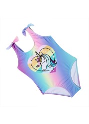 Summer Disney Unicorn Mickey Mouse Cosplay Children's Swimwear For Girls The Little Mermaid Bikini Beach Swimwear Holiday Outfit