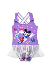 Summer Disney Unicorn Mickey Mouse Cosplay Children's Swimwear For Girls The Little Mermaid Bikini Beach Swimwear Holiday Outfit