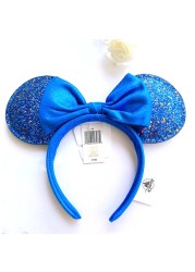 Original Disney Mickey Mouse Earphone Shanghai Disney Big Ears Bows Costume Headband Cosplay Plush Adult/Kids Headband Gift