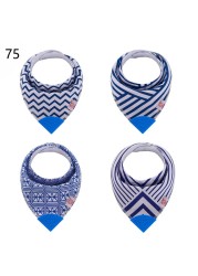 Baby Bibs With Teether Baby Stuff Triangle Bib Silicone Baby Scarf Cotton Drooling Cloth Towel Burp Feeding Infant Towel