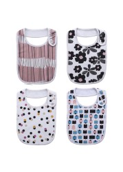 Fashion Newborn Cotton Bib Towel Digital Printing Baby Bibs Double Thick Absorbent Square Towel For Infant Babador