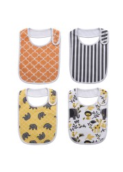 Fashion Newborn Cotton Bib Towel Digital Printing Baby Bibs Double Thick Absorbent Square Towel For Infant Babador