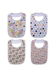 Fashion Newborn Cotton Bib Towel Digital Printing Baby Bibs Double Thick Absorbent Square Towel For Infant Babador