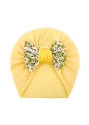 Baby Hat Bows Knot Hat Floral Bowknot Knit Newborn Bonnet Headwear