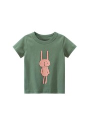 summer new shirt for boys girls boys cotton t-shirts tee baby short sleeve tshirt cartoon animal tops funny print children clothes