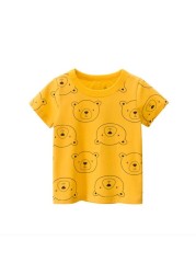 summer new shirt for boys girls boys cotton t-shirts tee baby short sleeve tshirt cartoon animal tops funny print children clothes