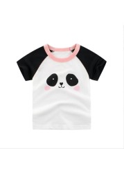 summer new shirt for boys girls boys cotton t-shirts tee baby short sleeve tshirt cartoon animal tops funny print children clothes