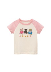 summer new shirt for boys girls boys cotton t-shirts tee baby short sleeve tshirt cartoon animal tops funny print children clothes