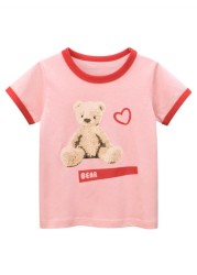 summer new shirt for boys girls boys cotton t-shirts tee baby short sleeve tshirt cartoon animal tops funny print children clothes