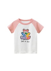 summer new shirt for boys girls boys cotton t-shirts tee baby short sleeve tshirt cartoon animal tops funny print children clothes