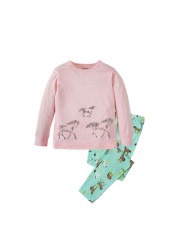 Disney Princess Pajamas Sets Cotton Snow White Girls Sleepwear Unicorn Sleepwear 2-8 Years Kids Children's Sleepwear Set