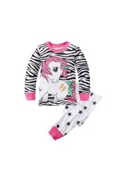 Disney Princess Pajamas Sets Cotton Snow White Girls Sleepwear Unicorn Sleepwear 2-8 Years Kids Children's Sleepwear Set