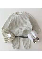 Bear Leader Korean Baby Cotton Knitting Clothing Set Kids Boys Girls Spring Autumn Loose Tracksuit Pullovers Tops+Pants 2pcs