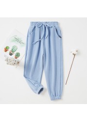 Spring Autumn Girls Pants Cotton Solid Pants Trousers For Baby Boys Casual Track Pants