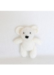 Newborn Teddy Bear Knit Mohair Animal Stuffer Photography Props Crochet Baby Photo Shoot