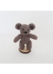 Newborn Teddy Bear Knit Mohair Animal Stuffer Photography Props Crochet Baby Photo Shoot