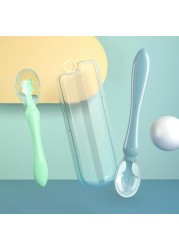 Newborn Baby Spoon Soft Silicone Temperature Sensor Spoon Baby Cutlery Training Spoon Infant Feeding Tools