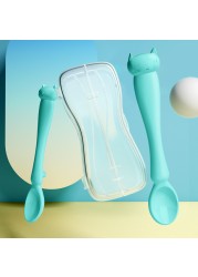 Newborn Baby Spoon Soft Silicone Temperature Sensor Spoon Baby Cutlery Training Spoon Infant Feeding Tools