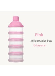 Portable Milk Powder Formula Dispenser Food Container Storage Feeding Boxes for Baby Kids Toddler 4/5 Grid Baby Food Storage Box