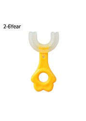 Kids Baby U-Shape Toothbrush Food Grade Silicone Infant Toothbrush 360 Degree Baby Oral Care Cleaning Guide