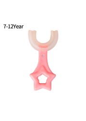 Kids Baby U-Shape Toothbrush Food Grade Silicone Infant Toothbrush 360 Degree Baby Oral Care Cleaning Guide