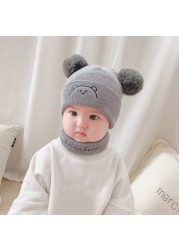 Cartoon Wool Knitted Cute Beanies Hat Fashion Baby Kids Knitted Winter Hat Cute High Elastic Warm Hat for Girls Boys