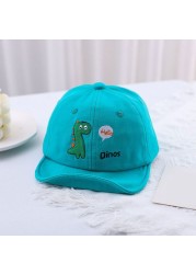 Baby Baseball Hat Caps For Kids Cartoon Dinosaur Print Baby Boy Girl Travel Sun Caps Toddler Hats Gift Adjustable