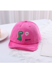 Baby Baseball Hat Caps For Kids Cartoon Dinosaur Print Baby Boy Girl Travel Sun Caps Toddler Hats Gift Adjustable