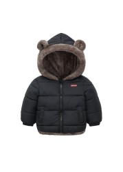 Kids Clothes Cotton Thick Down Girls Jacket Baby Winter Warm Coat Kids Zipper Hooded Costume Boys Outwear JYF