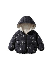 Autumn Winter Children Down Jackets For Baby Boys Girls Solid Thick Warm Fleece Kids Blouse Coats Outerwear