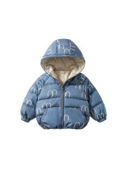 Autumn Winter Children Down Jackets For Baby Boys Girls Solid Thick Warm Fleece Kids Blouse Coats Outerwear