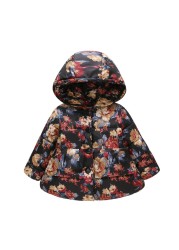 Baby Girls Boys Jackets Baby Clothes 2021 Autumn Kids Hooded Coats Winter Toddler Warm Snow Suit Baby Cotton Flower Outerwear