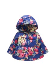 Baby Girls Boys Jackets Baby Clothes 2021 Autumn Kids Hooded Coats Winter Toddler Warm Snow Suit Baby Cotton Flower Outerwear