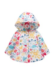 Baby Girls Boys Jackets Baby Clothes 2021 Autumn Kids Hooded Coats Winter Toddler Warm Snow Suit Baby Cotton Flower Outerwear