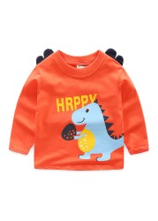 Kids Boys Cartoon T-short Autumn Long Sleeve Primer Tops